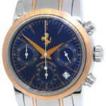 Girard Perregaux Ferrari Chronograph 18k Rose Gold/Steel Blue 38mm Watch BP 8020