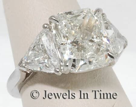 Radiant Cut Diamond 4.04CT Platinum Ring  EGL 4.75