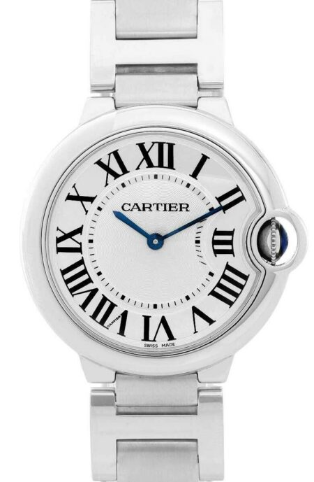 Cartier Ballon Bleu 36mm Steel Silver Dial Midsize Quartz Watch W69011Z4 3005