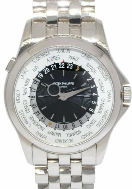 Patek Philippe World Time Complications 18k White Gold Mens Watch BP '14 5130/1G