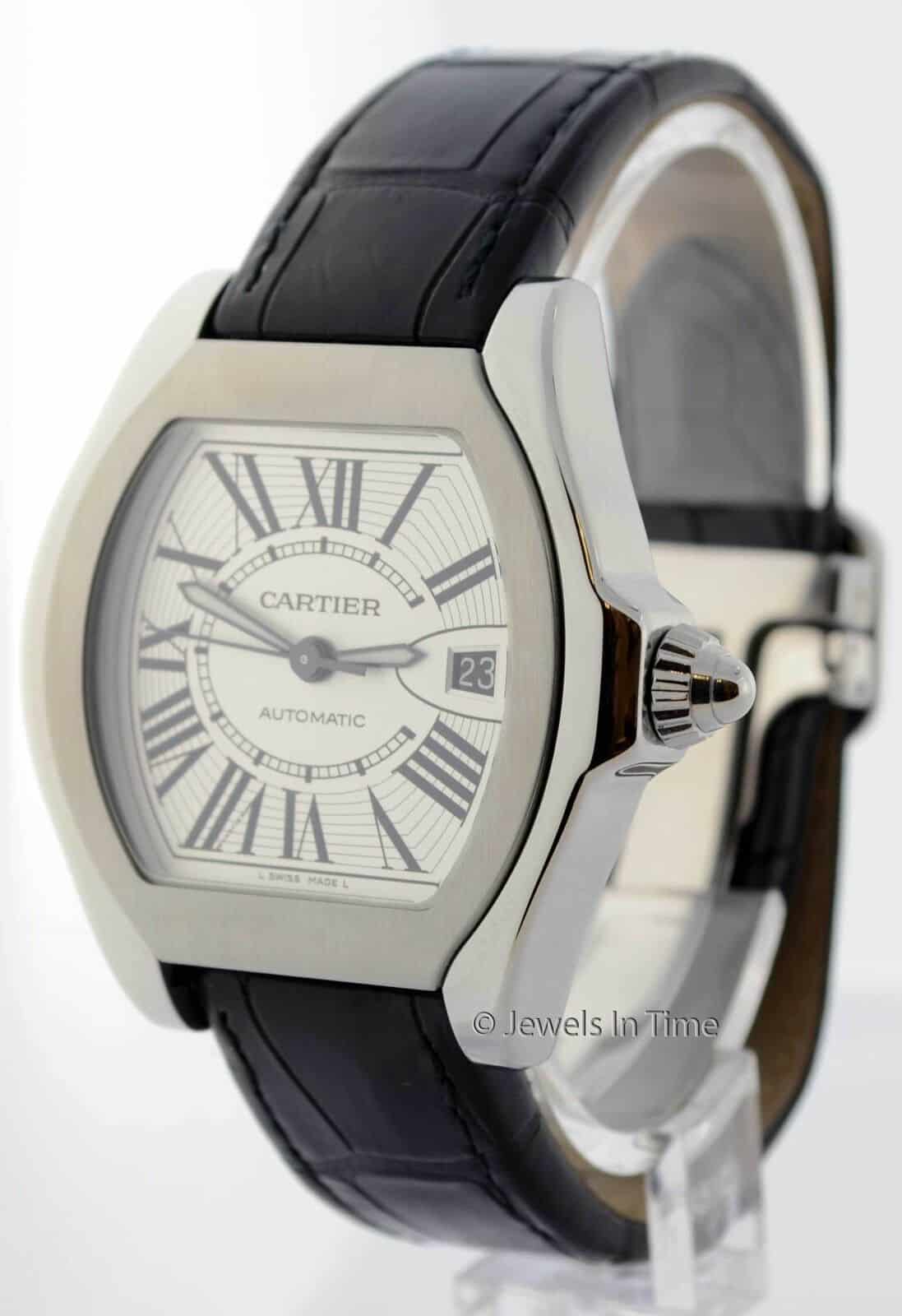 Cartier Mens Large Roadster Automatic Watch  Steel Box/Papers W6206017 + Bonus