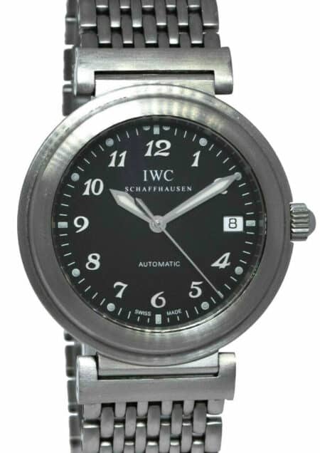 IWC Da Vinci Date Steel Black Dial Mens 37mm Automatic Watch Box/Papers 3528