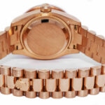 Rolex Datejust President 18k Rose Gold Pink Dial Diamond Bezel 26mm Watch 179175
