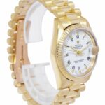 Rolex Datejust President 18k Yellow Gold White Dial Ladies 31mm Watch '84 68278