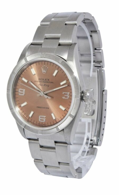 Rolex Air-King Precision Steel Salmon Dial Mens 34mm Automatic Watch T 14010