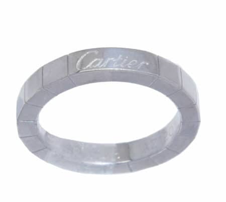 Cartier 18K White Gold Lanieres Ring Size 48