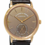 NEW A. Lange & Sohne Saxonia 18k Pink Gold Terra Brown Automatic Watch 380.042
