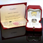 Cartier Panthere 18K White Gold Ladies Ring Size 49 with Box & Certificate