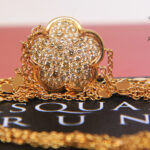 Pasquale Bruni Bon Ton 18k Rose Gold Champagne Diamonds Scarf Necklace w/Box