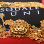 Pasquale Bruni Bon Ton 18k Rose Gold Champagne Diamonds Scarf Necklace w/Box
