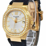 Patek Philippe Ladies 7010 Nautilus 18k RG Silver Diamond Watch B/P 7010R-011