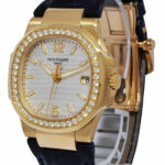 Patek Philippe Ladies 7010 Nautilus 18k RG Silver Diamond Watch B/P 7010R-011