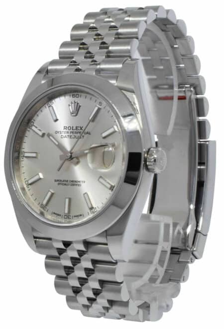 NOS Rolex Datejust 41 Steel Silver Dial Jubilee Bracelet Watch B/P '18 126300