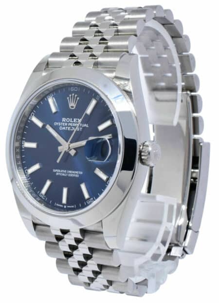 NOS Rolex Datejust 41 Steel Blue Dial Jubilee Bracelet Watch B/P '21 126300
