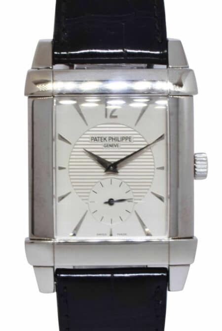 Patek Philippe 5111 Gondolo 18k White Gold Silver Dial Mens Manual Watch 5111G