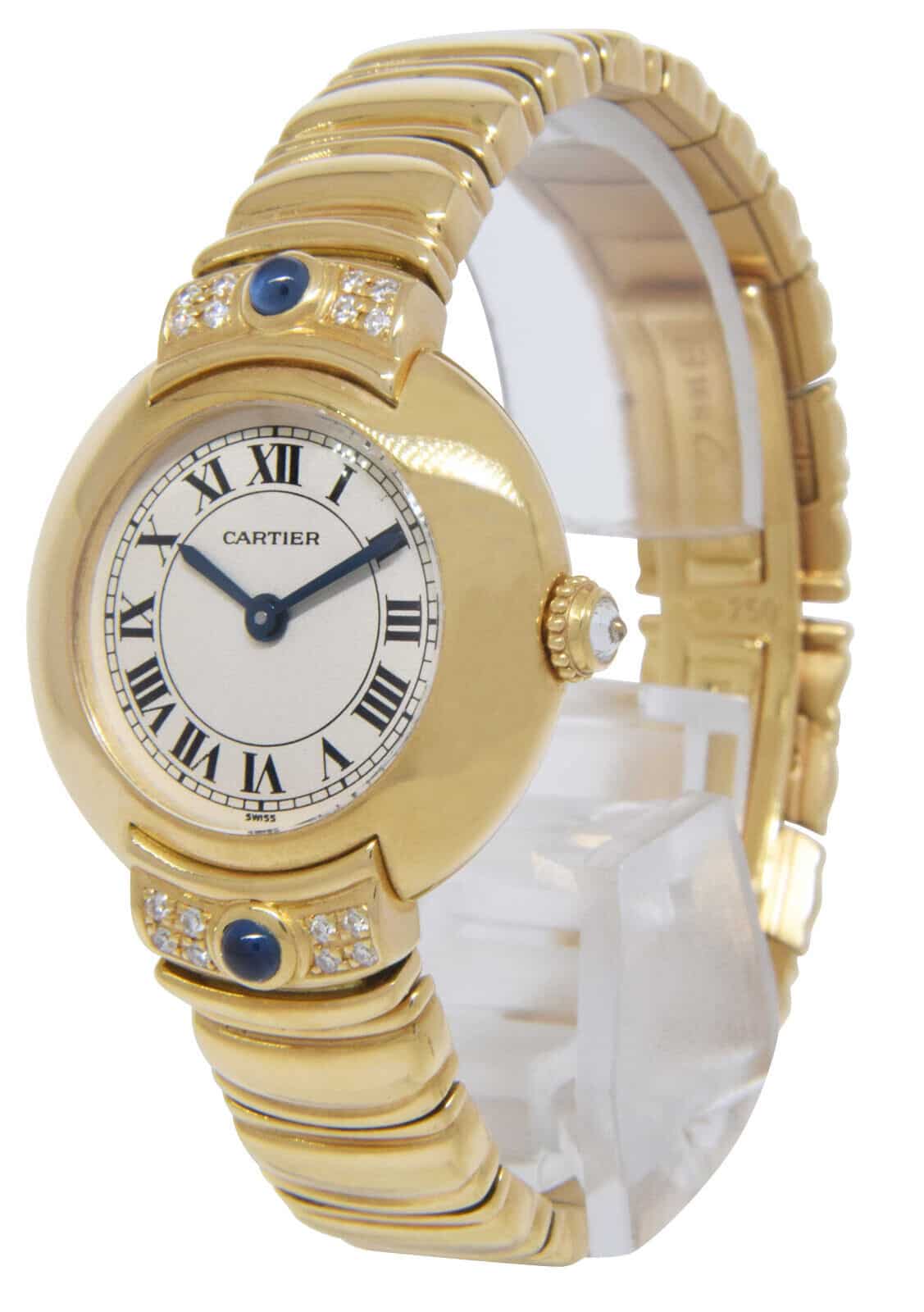 Cartier Vendome Paris 18k Yellow Gold Diamond Ladies 26mm Manual Watch 878999