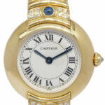 Cartier Vendome Paris 18k Yellow Gold Diamond Ladies 26mm Manual Watch 878999