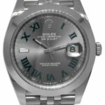 NOS Rolex Datejust 41 Steel Gray Wimbledon Dial Jubilee Watch B/P '21 126300