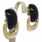 Knocker Earrings 14k Yellow Gold & Onyx