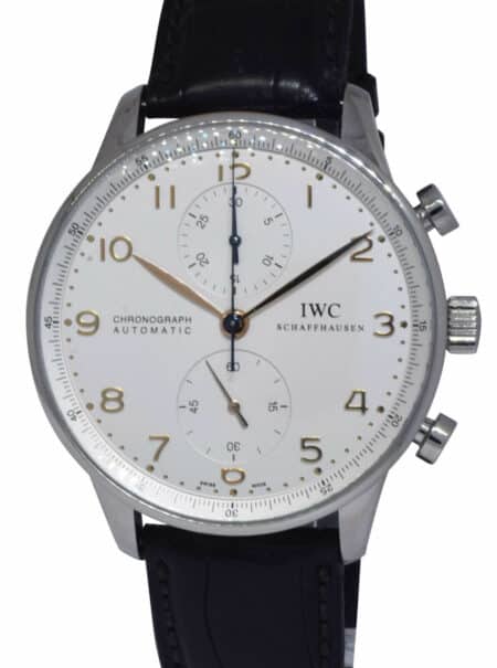 IWC Portuguese Chronograph 3714 Steel Silver Dial 41mm Watch B/P IW3714-45