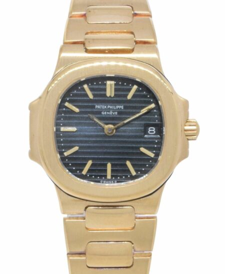 Patek Philippe Nautilus 18k Yellow Gold Black Dial Ladies 27mm Quartz Watch 4700