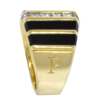Piaget 18k Yellow Gold Gents Diamond & Onyx Ring Size 12 / 67 EU