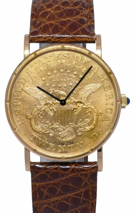 CORUM $20 US Coin Double Eagle 22k Yellow Gold Mens 34.5mm Manual Watch 1896
