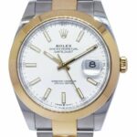 NEW Rolex Datejust 41 18k Yellow Gold/Steel White Dial Mens Watch B/P '22 126303