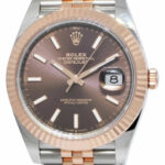 NEW Rolex Datejust 41 Chocolate Dial 18k Rose Gold Steel Watch B/P '21 126331