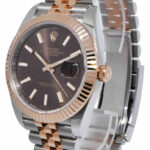 NEW Rolex Datejust 41 Chocolate Dial 18k Rose Gold Steel Watch B/P '21 126331