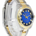 Rolex Datejust 18k Gold/Steel Blue Vignette Diamond Ladies 31mm Watch 178273