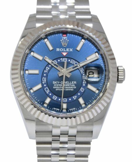 NEW Rolex Sky-Dweller 18k WG/Steel Blue Dial 42mm Jubilee Watch B/P '22 326934