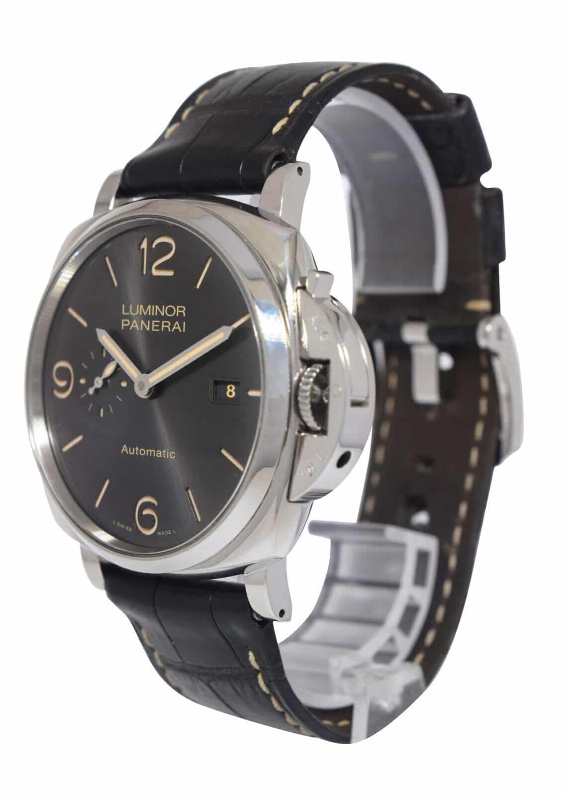 Panerai Luminor Due PAM 943 Steel Anthracite Grey Dial 45mm Watch +Box PAM00943