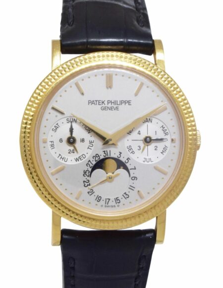 Patek Philippe Perpetual Calendar 18k Yellow Gold 35mm Watch B/P '04 5039J