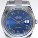 Rolex Datejust II Steel Blue Roman Dial Oyster Bracelet Mens 41mm Watch 116300