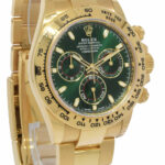 NEW Rolex Daytona Chronograph 18k YG Green Dial Mens Watch B/P '23 116508