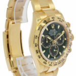 NEW Rolex Daytona Chronograph 18k YG Green Dial Mens Watch B/P '23 116508