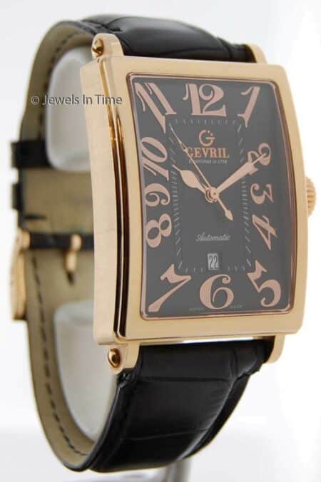Gevril Avenue Of Americas 18k Rose Gold Mens Automatic Watch B/P 5101