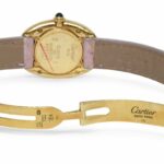 Cartier Baignoire 18k Yellow Gold & Diamond Ivory Dial Ladies Strap Watch 3358