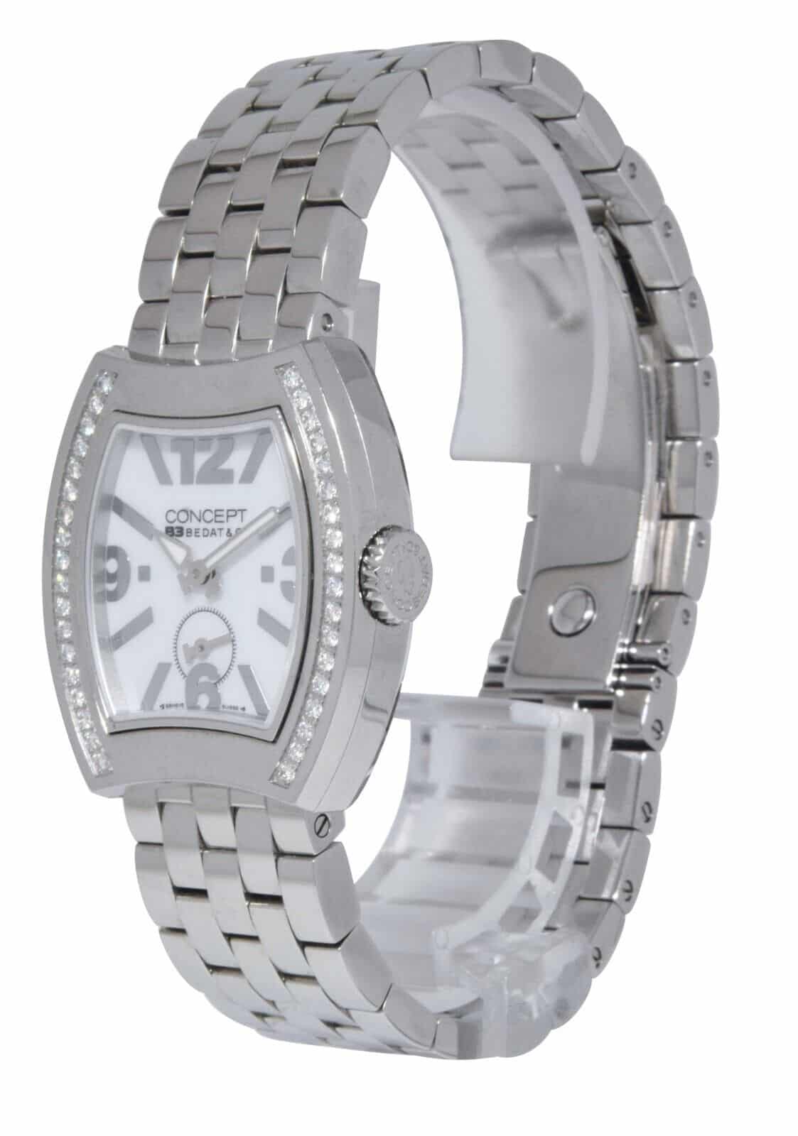 NOS Bedat & Co. Concept B3 Steel & Diamond White Ladies Quartz Watch B/P CB03