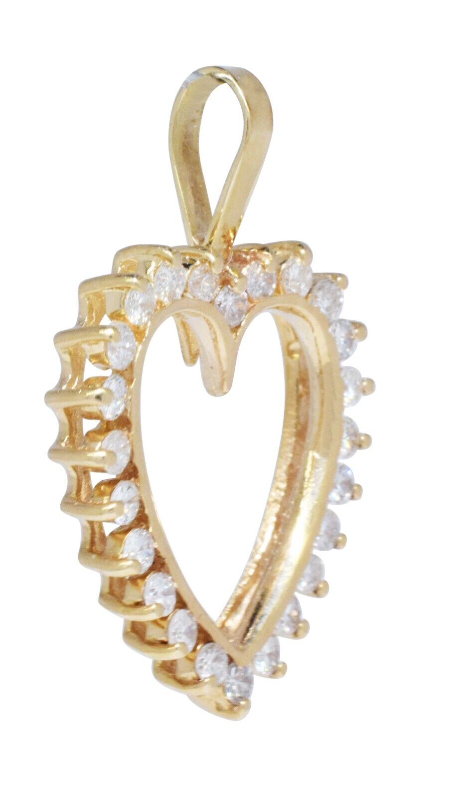 Ladies 14k Yellow Gold & Diamond Heart Pendant