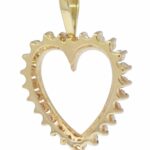 Ladies 14k Yellow Gold & Diamond Heart Pendant