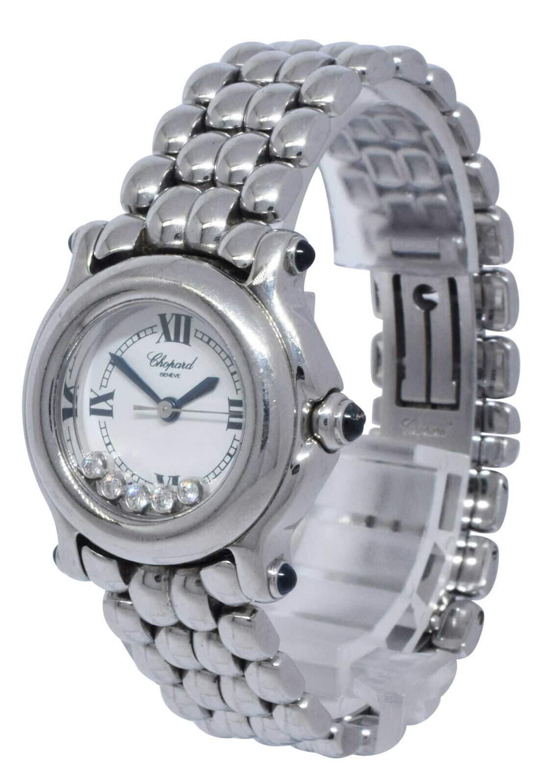 Chopard Happy Sport Steel & 5 Diamond White Dial Ladies 26mm Quartz Watch 8245