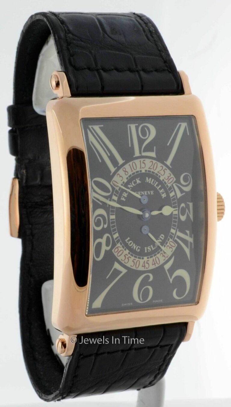 Franck Muller Mens Long Island Retrograde 18K Rose Gold Wrist Watch 1100 DS R