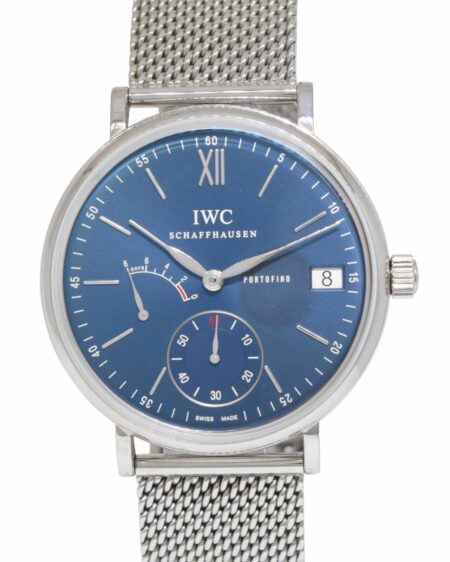 IWC Portofino 5101 Steel Eight Days Blue Dial Mens 45mm Manual Watch IW510116