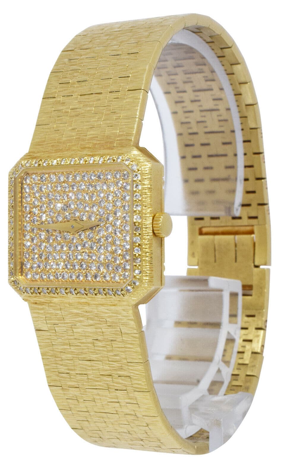 Piaget Rectangle 18k Yellow Gold Diamond Ladies Dress Quartz Watch +Box 8128 A 6