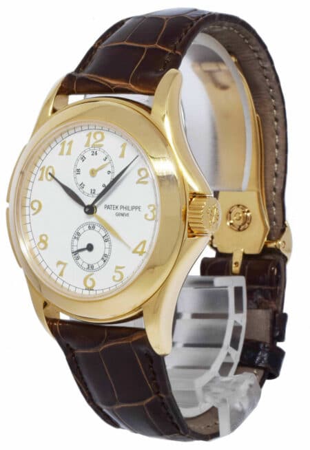 Patek Philippe 5134 Travel Time 18k Yellow Gold Mens 37mm Manual Watch 5134J