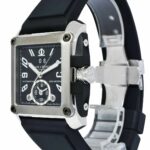 Baume & Mercier Hampton Square Dual Time Steel Mens 37mm Automatic Watch 65590