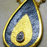 Gurhan 24k Gold Silver & ~1.00 Carat Diamond Ladies Necklace 17"