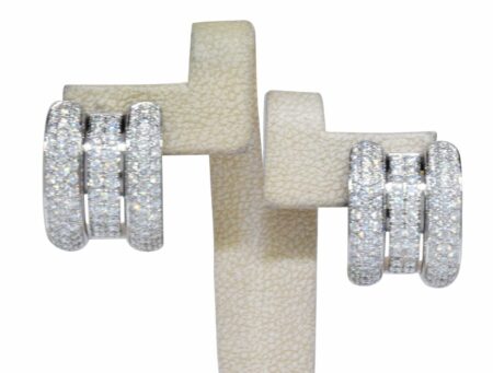 Chopard La Strada 18k White Gold Pave Diamond Ladies Earrings 84/6478